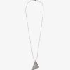 PRADA Brand-engraved Bead-chain Sterling-silver Pendant Necklace For Mens Argento