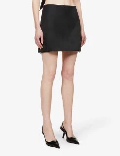 PRADA Bead-embellished Recycled-nylon Mini Skirt For Womens Nero -Deals PRADA Store unnamed file 567