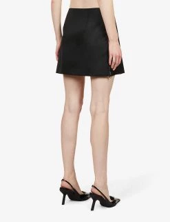 PRADA Bead-embellished Recycled-nylon Mini Skirt For Womens Nero -Deals PRADA Store unnamed file 568