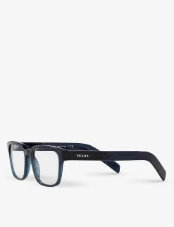 PRADA PR 15WV Acetate Rectangle-frame Eyeglasses For Womens Blue -Deals PRADA Store unnamed file 590