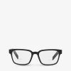 PRADA PR 15WV Acetate Rectangle-frame Eyeglasses For Womens Black