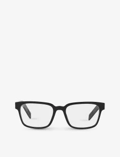 PRADA PR 15WV Acetate Rectangle-frame Eyeglasses For Womens Black -Deals PRADA Store unnamed file 602
