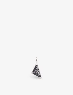 PRADA Right Logo-print Sterling-silver Hoop Earring For Womens Nero -Deals PRADA Store unnamed file 613