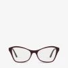 PRADA PR11XV Cat-eye Frame Acetate Optical Glasses For Womens Red