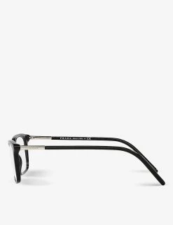 PRADA PR 16WV Acetate Rectangle-frame Eyeglasses For Womens Black -Deals PRADA Store unnamed file 637