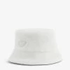 PRADA Logo-plaque Shearling Bucket Hat For Womens Bianco -Deals PRADA Store unnamed file 670