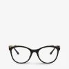PRADA PR 05WV Round-frame Acetate Optical Glasses For Womens Black