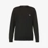 PRADA Logo-embroidered Relaxed-fit Wool Jumper For Mens Nero