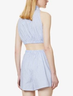 PRADA Striped Cropped Cotton Shirt For Womens Celeste 11 PRADA Striped Cropped Cotton Shirt For Womens Celeste -Deals PRADA Store unnamed file 818