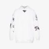 PRADA Symbol Graphic-print Cotton-jersey Hoody For Mens Bianco -Deals PRADA Store unnamed file 850