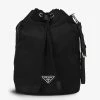 PRADA Brand-plaque Recycled-polyamide And Leather Pouch Bag For Womens Nero -Deals PRADA Store unnamed file 89