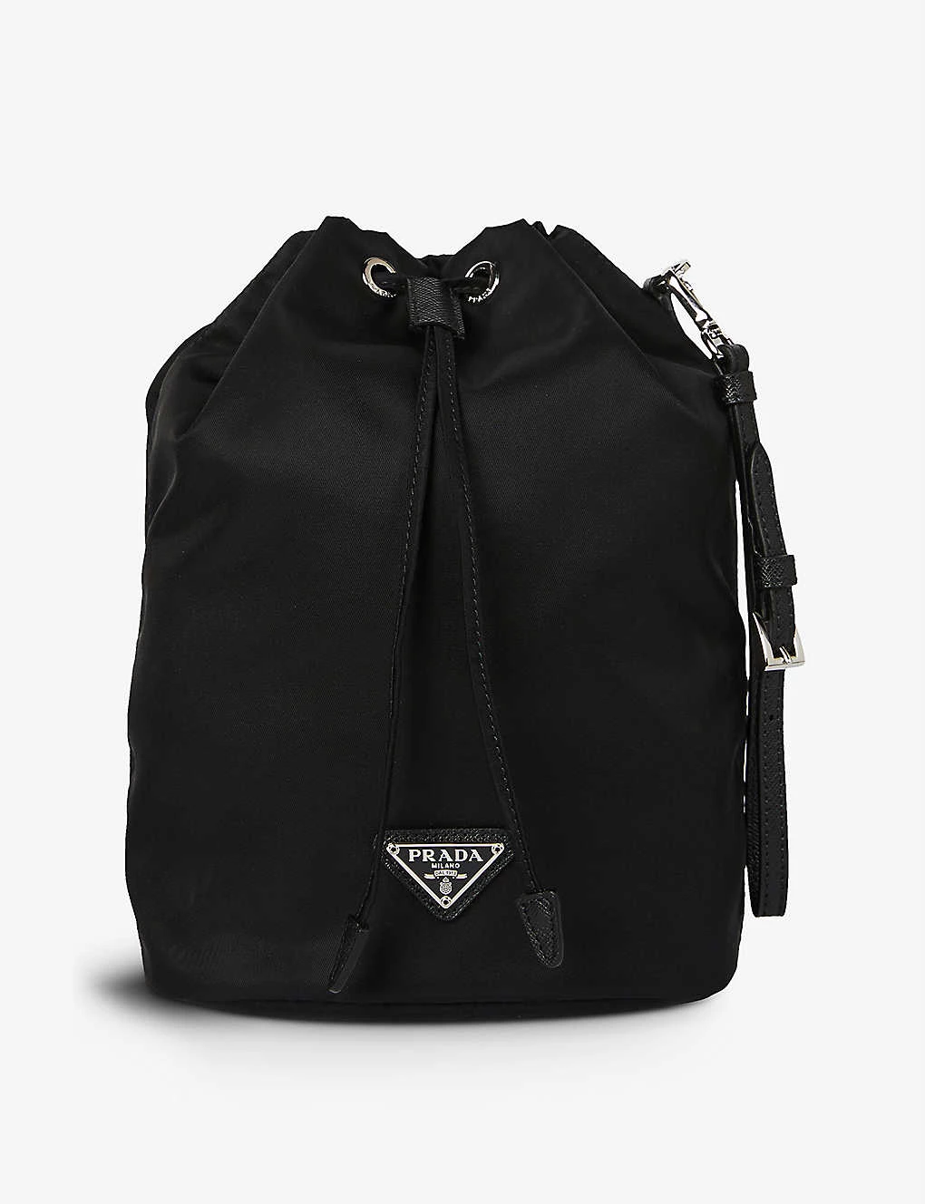 PRADA Brand-plaque Recycled-polyamide And Leather Pouch Bag For Womens Nero 3 PRADA Brand-plaque Recycled-polyamide And Leather Pouch Bag For Womens Nero