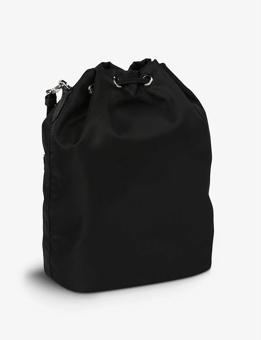 PRADA Brand-plaque Recycled-polyamide And Leather Pouch Bag For Womens Nero 5 PRADA Brand-plaque Recycled-polyamide And Leather Pouch Bag For Womens Nero - Image 3