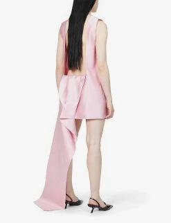 PRADA Asymmetric Silk Mini Dress For Womens Petalo -Deals PRADA Store unnamed file 926