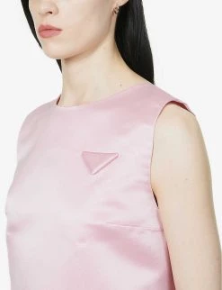 PRADA Asymmetric Silk Mini Dress For Womens Petalo -Deals PRADA Store unnamed file 927