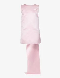 PRADA Asymmetric Silk Mini Dress For Womens Petalo -Deals PRADA Store unnamed file 928