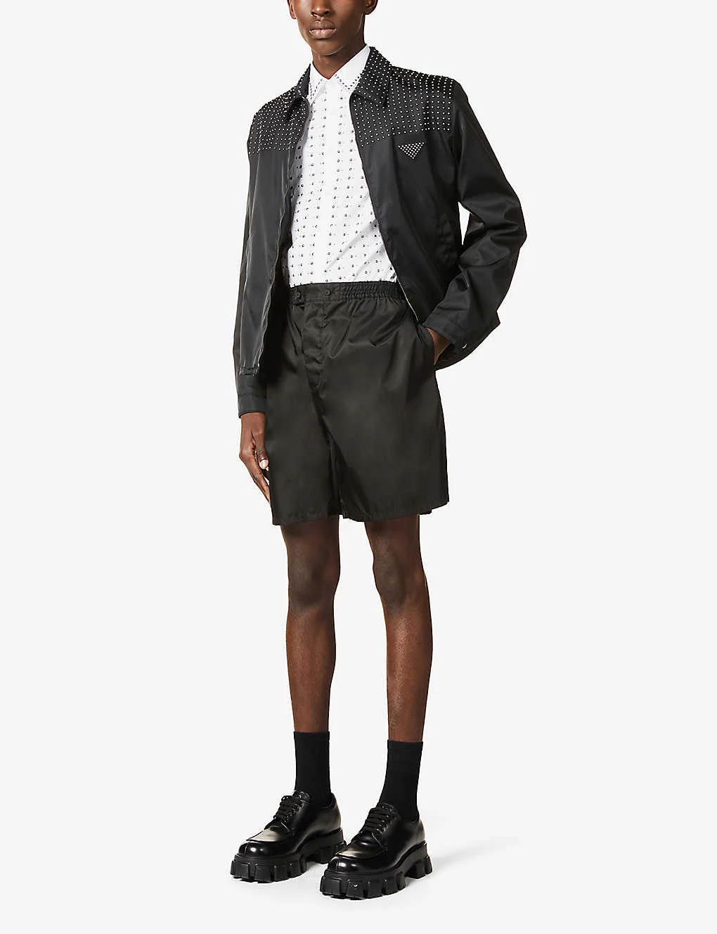PRADA High-rise Regular-fit Recycled-nylon Shorts For Mens Nero 4 PRADA High-rise Regular-fit Recycled-nylon Shorts For Mens Nero - Image 2
