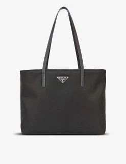 PRADA Brand-plaque Nylon Tote Bag For Womens Nero