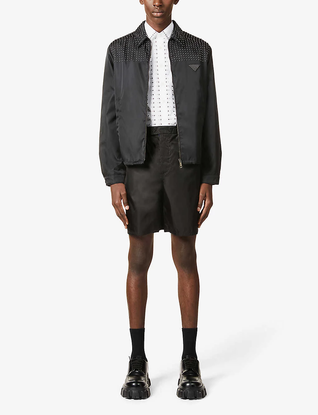 PRADA Sequin-embellished Regular-fit Cotton Shirt For Mens Bianco 4 PRADA Sequin-embellished Regular-fit Cotton Shirt For Mens Bianco - Image 2