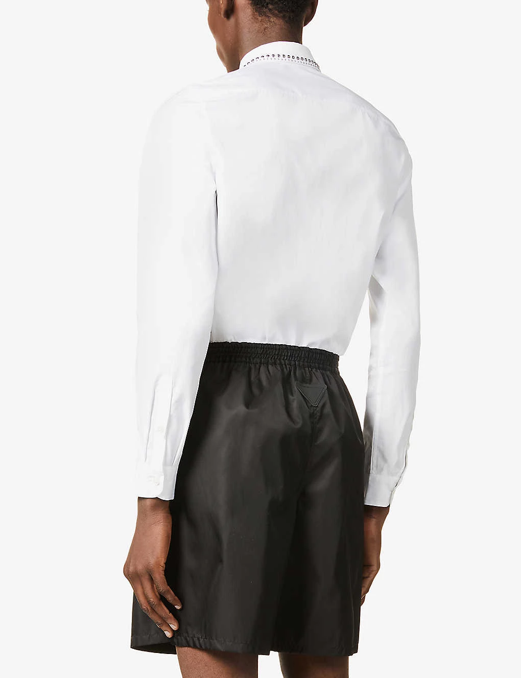PRADA Sequin-embellished Regular-fit Cotton Shirt For Mens Bianco 6 PRADA Sequin-embellished Regular-fit Cotton Shirt For Mens Bianco - Image 4