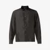 PRADA Branded-tag Relaxed-fit Silk Shirt For Mens Nero