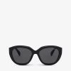 PRADA PR 16XS Oval-frame Acetate Sunglasses For Womens Black