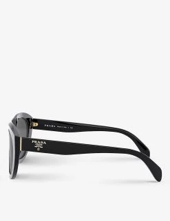 PRADA PR 16XS Oval-frame Acetate Sunglasses For Womens Black -Deals PRADA Store unnamed file 985