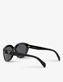 PRADA PR 16XS Oval-frame Acetate Sunglasses For Womens Black -Deals PRADA Store unnamed file 986
