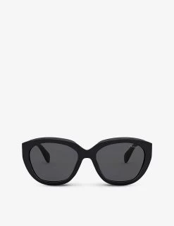 PRADA PR 16XS Oval-frame Acetate Sunglasses For Womens Black -Deals PRADA Store unnamed file 987